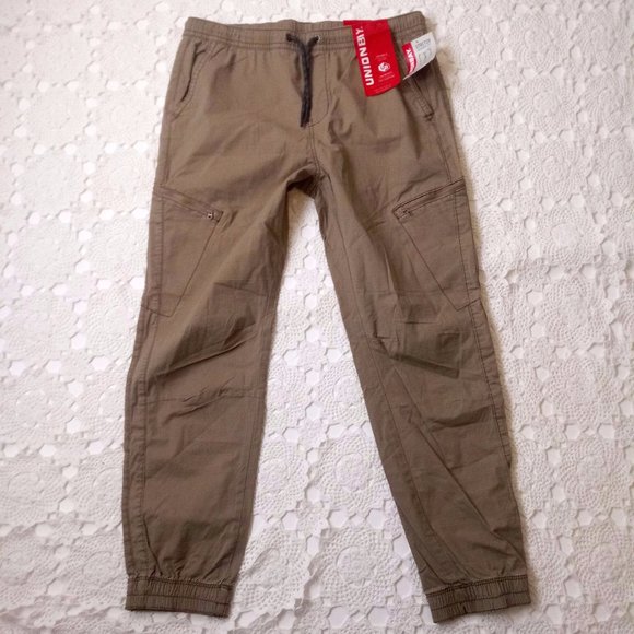 UNIONBAY Pants New Large Men Cargo Jogger Pants Union Bay Tan Khaki Ripstop Cotton Ankle